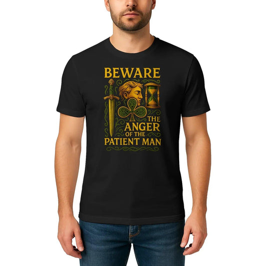 Irish T-Shirt - Heritage Black Tee, Heritage Streetwear - Celtic Wolfwear