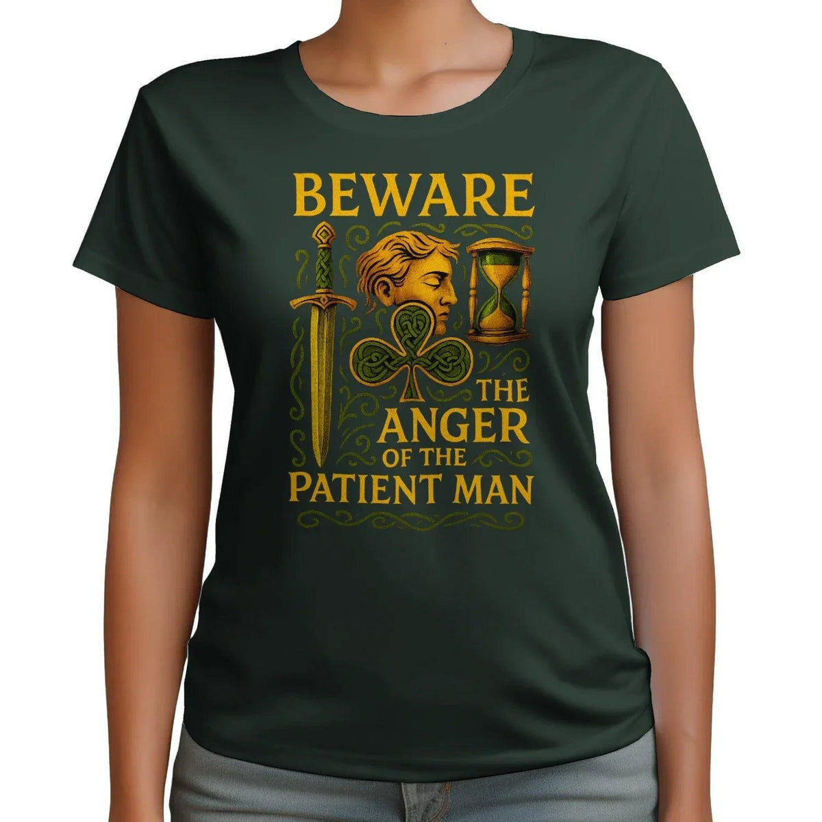 Irish T-Shirt - Heritage Black Tee, Heritage Streetwear - Celtic Wolfwear
