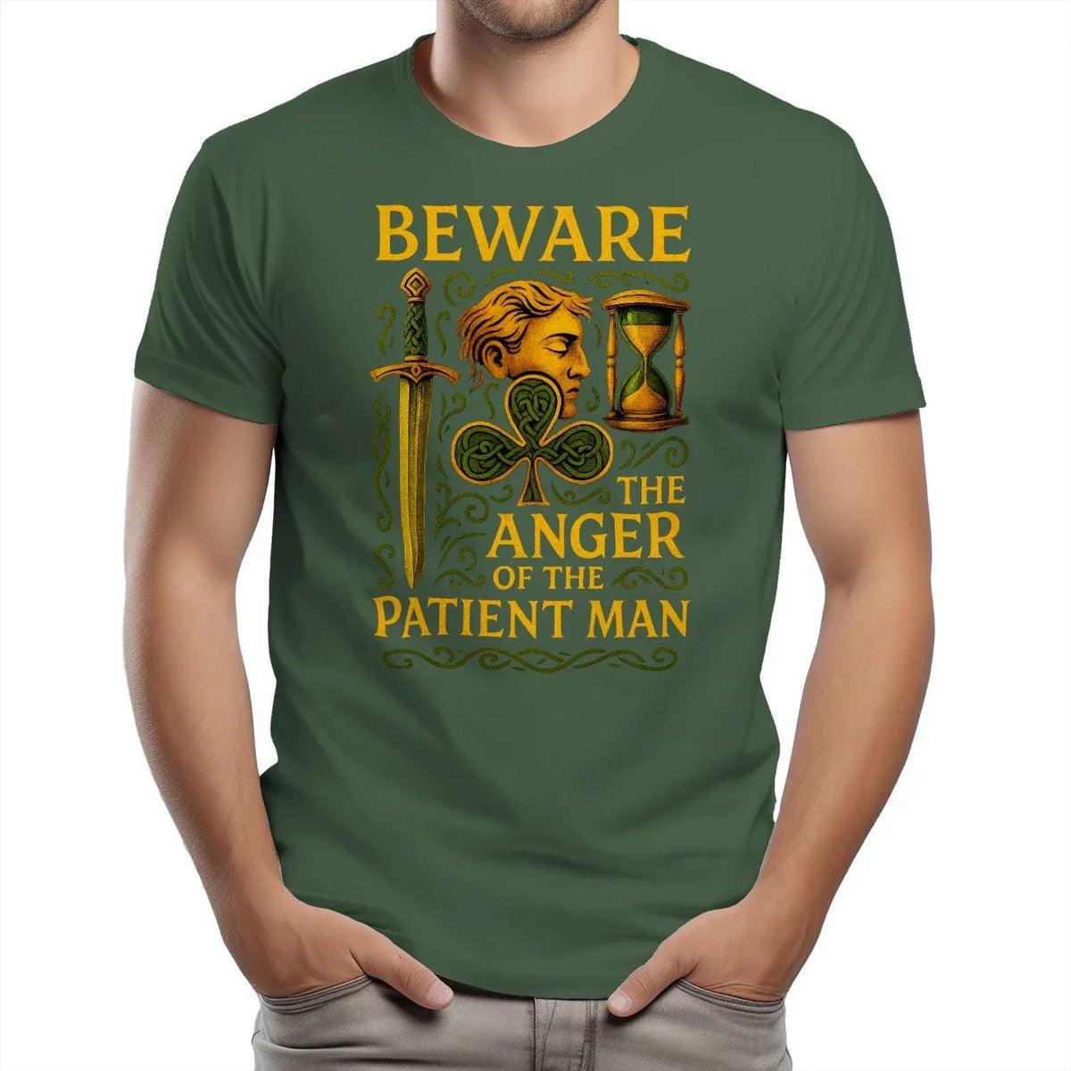 Irish T-Shirt - Heritage Black Tee, Heritage Streetwear - Celtic Wolfwear