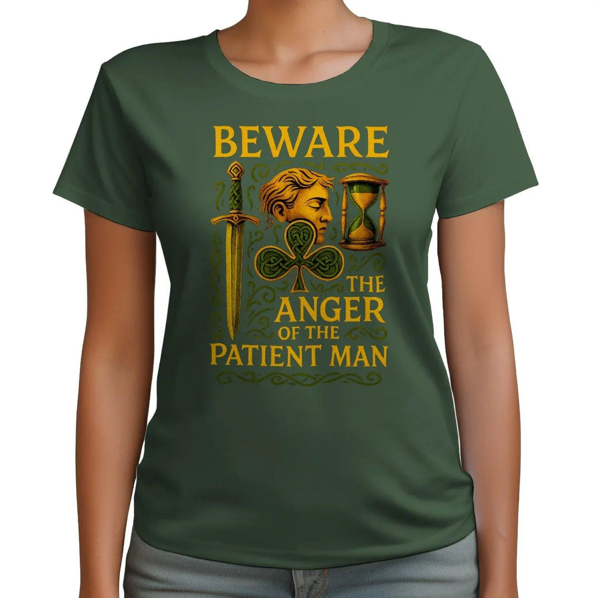 Irish T-Shirt - Heritage Black Tee, Heritage Streetwear - Celtic Wolfwear