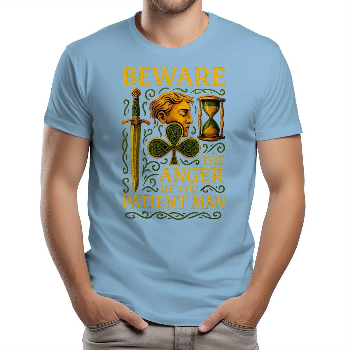 Irish T-Shirt - Heritage Black Tee, Heritage Streetwear - Celtic Wolfwear