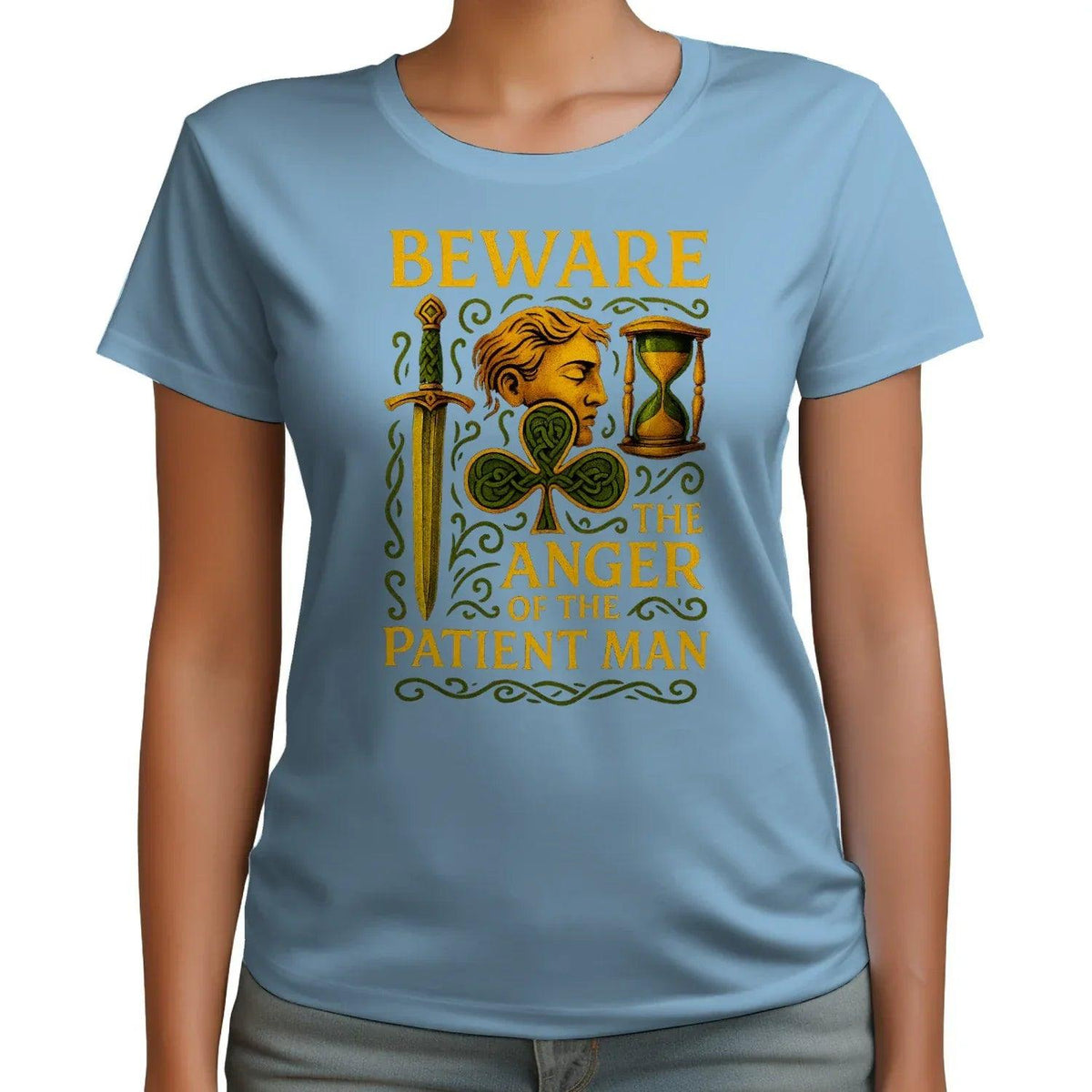 Irish T-Shirt - Heritage Black Tee, Heritage Streetwear - Celtic Wolfwear