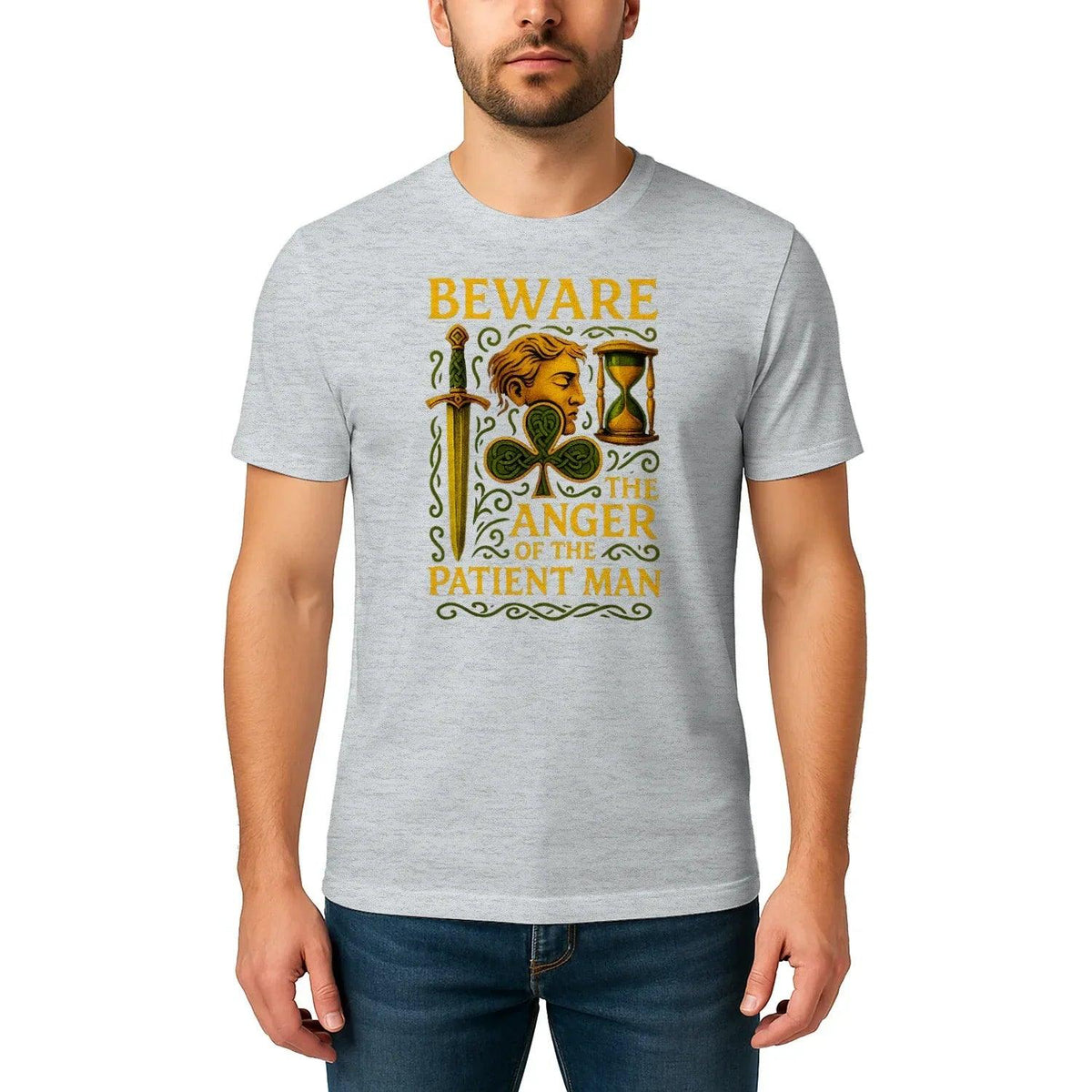 Irish T-Shirt - Heritage Black Tee, Heritage Streetwear - Celtic Wolfwear