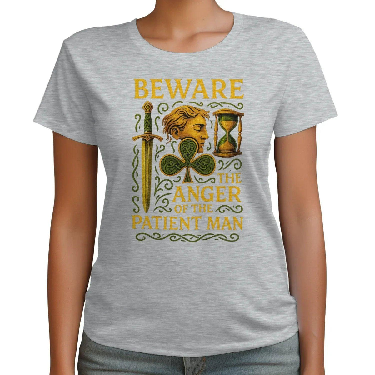 Irish T-Shirt - Heritage Black Tee, Heritage Streetwear - Celtic Wolfwear