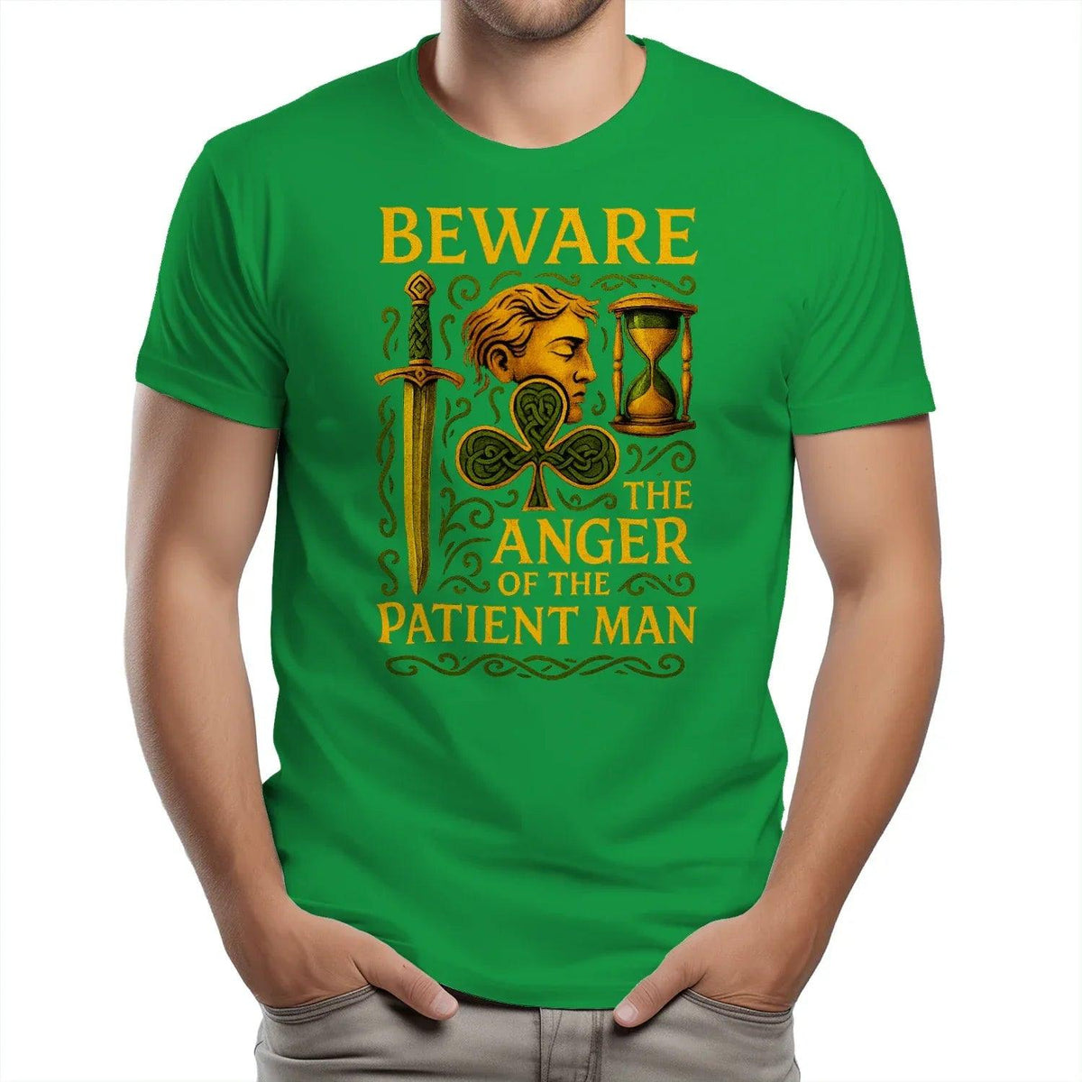 Irish T-Shirt - Heritage Black Tee, Heritage Streetwear - Celtic Wolfwear