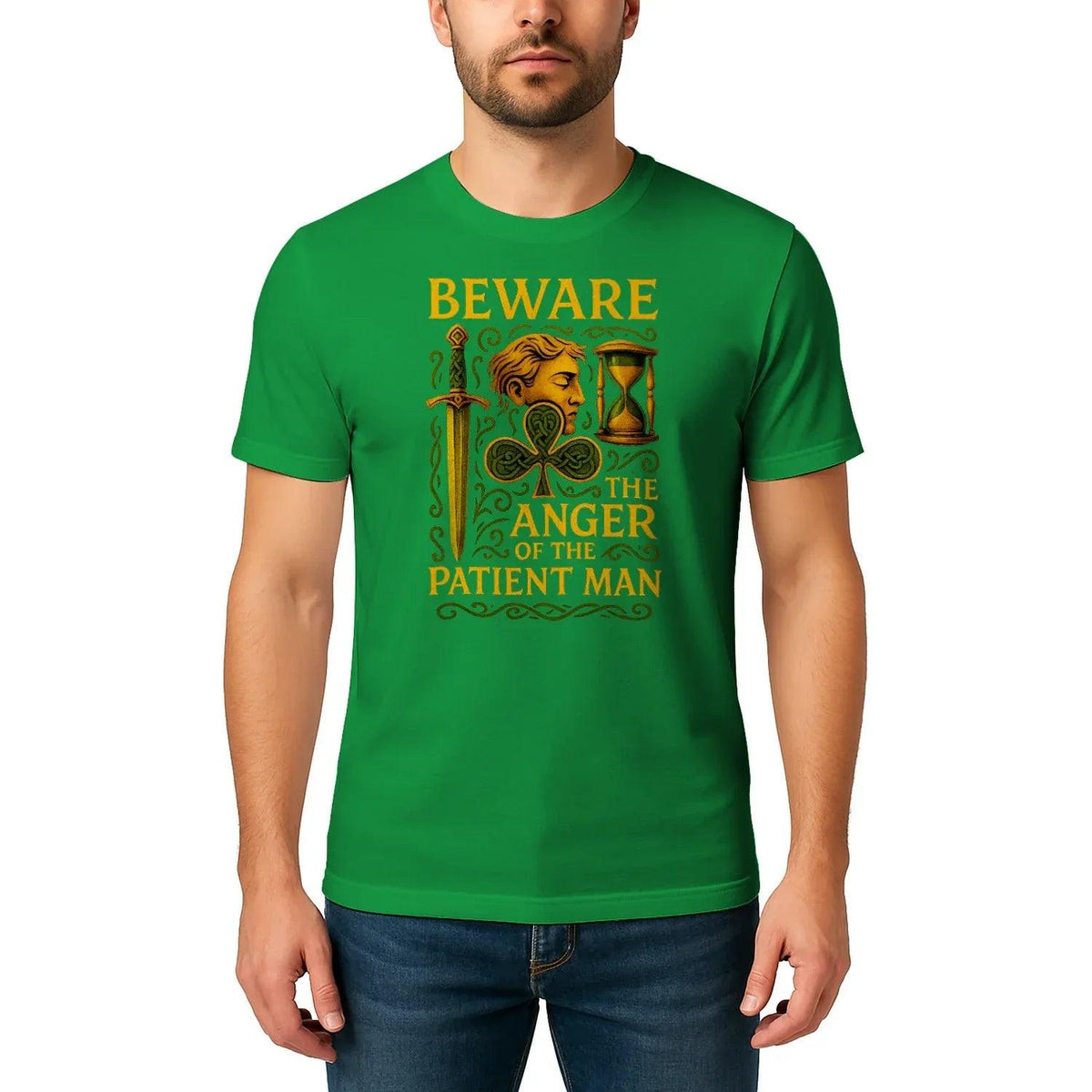 Irish T-Shirt - Heritage Black Tee, Heritage Streetwear - Celtic Wolfwear
