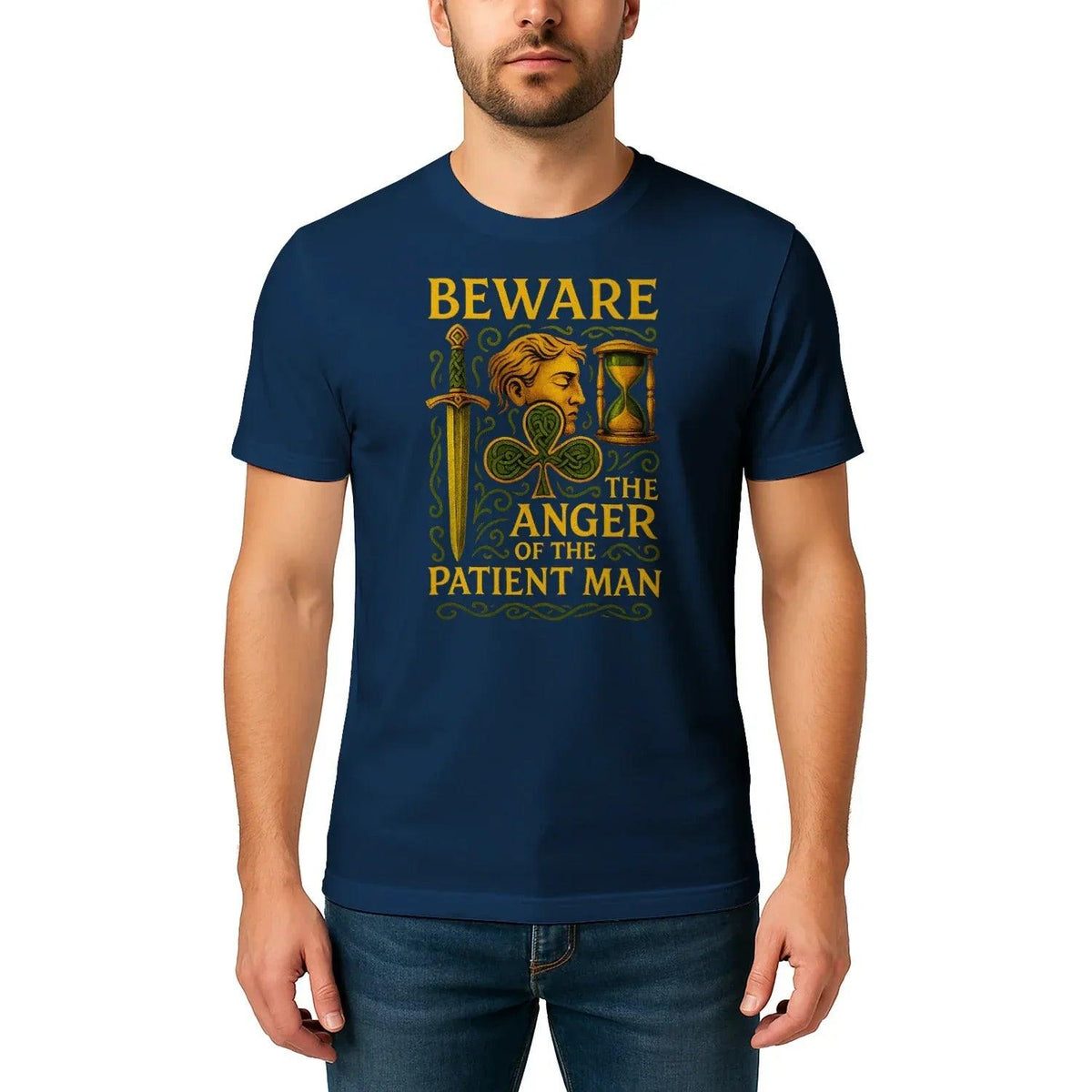 Irish T-Shirt - Heritage Black Tee, Heritage Streetwear - Celtic Wolfwear