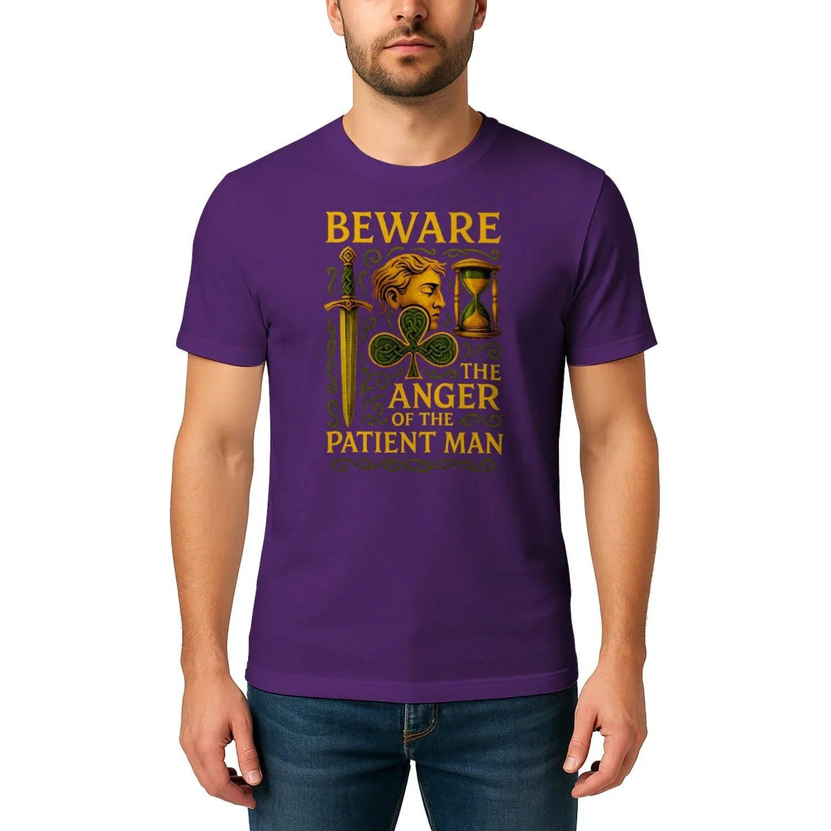 Irish T-Shirt - Heritage Black Tee, Heritage Streetwear - Celtic Wolfwear