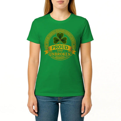 Irish T-Shirt - Heritage Crew Shamrock Emblem Print Unisex - Celtic Wolfwear