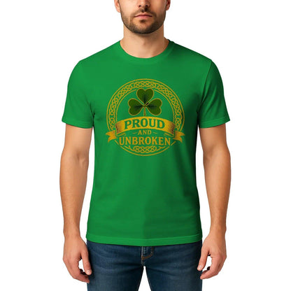 Irish T-Shirt - Heritage Crew Shamrock Emblem Print Unisex - Celtic Wolfwear