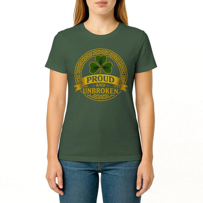 Irish T-Shirt - Heritage Crew Shamrock Emblem Print Unisex - Celtic Wolfwear