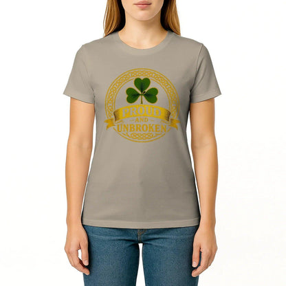 Irish T-Shirt - Heritage Crew Shamrock Emblem Print Unisex - Celtic Wolfwear