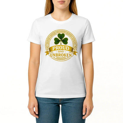 Irish T-Shirt - Heritage Crew Shamrock Emblem Print Unisex - Celtic Wolfwear