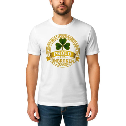 Irish T-Shirt - Heritage Crew Shamrock Emblem Print Unisex - Celtic Wolfwear