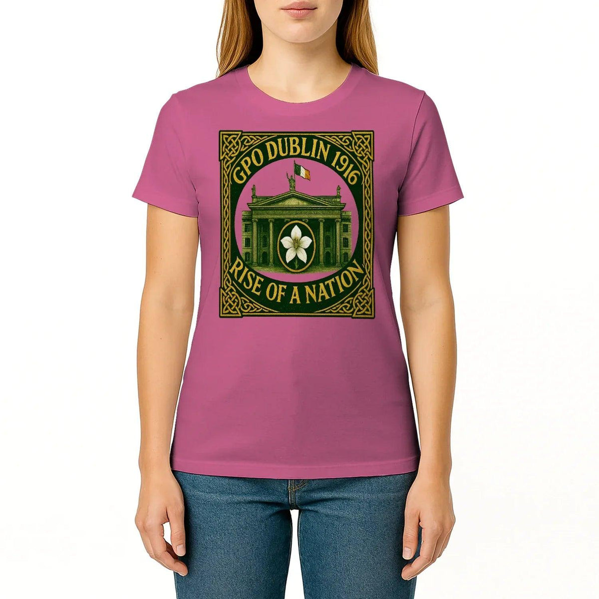 Irish T-Shirt - Heritage GPO Dublin 1916 Tee Green Unisex - Celtic Wolfwear