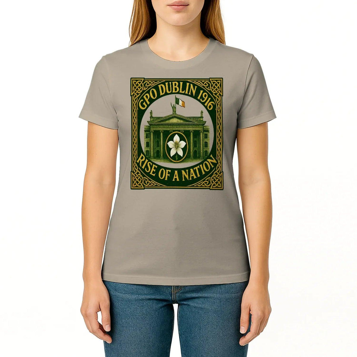 Irish T-Shirt - Heritage GPO Dublin 1916 Tee Green Unisex - Celtic Wolfwear