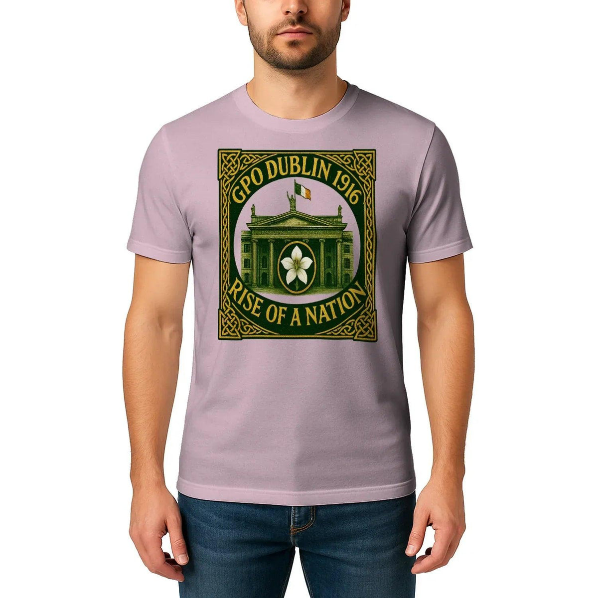 Irish T-Shirt - Heritage GPO Dublin 1916 Tee Green Unisex - Celtic Wolfwear