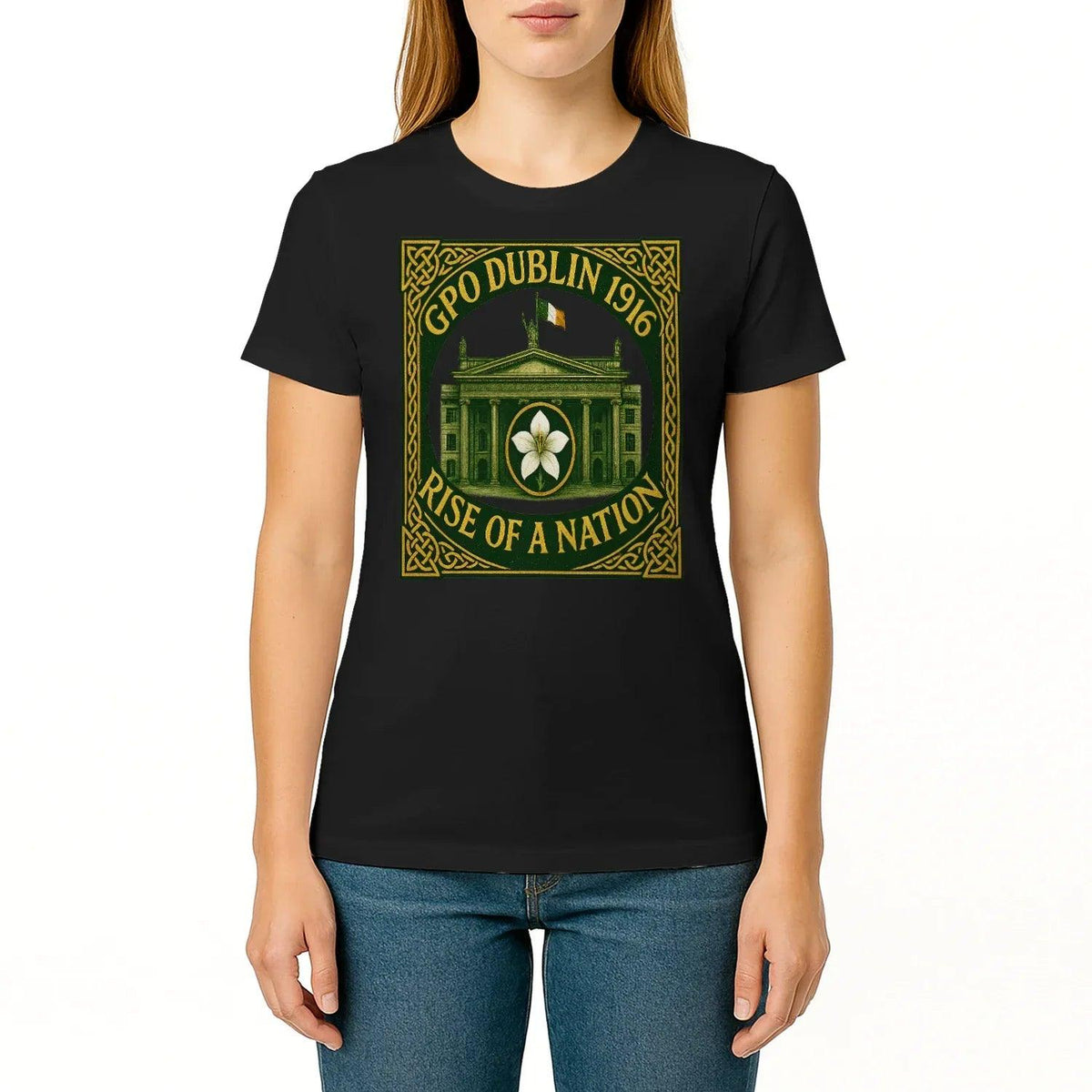 Irish T-Shirt - Heritage GPO Dublin 1916 Tee Green Unisex - Celtic Wolfwear