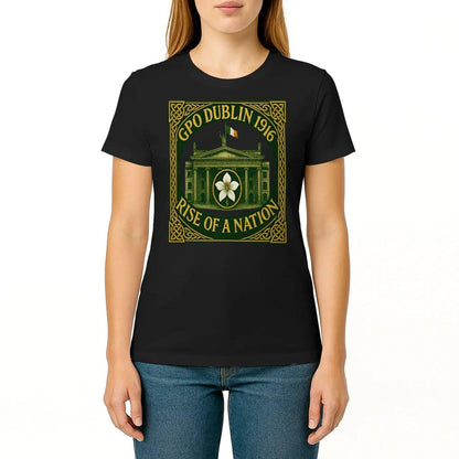 Irish T-Shirt - Heritage GPO Dublin 1916 Tee Green Unisex - Celtic Wolfwear