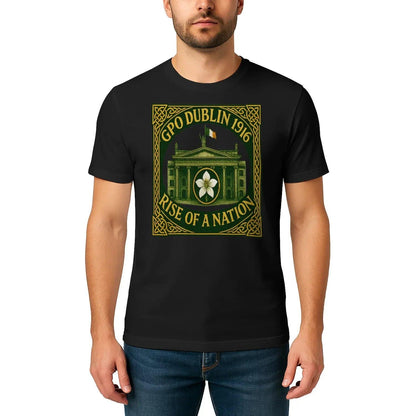 Irish T-Shirt - Heritage GPO Dublin 1916 Tee Green Unisex - Celtic Wolfwear