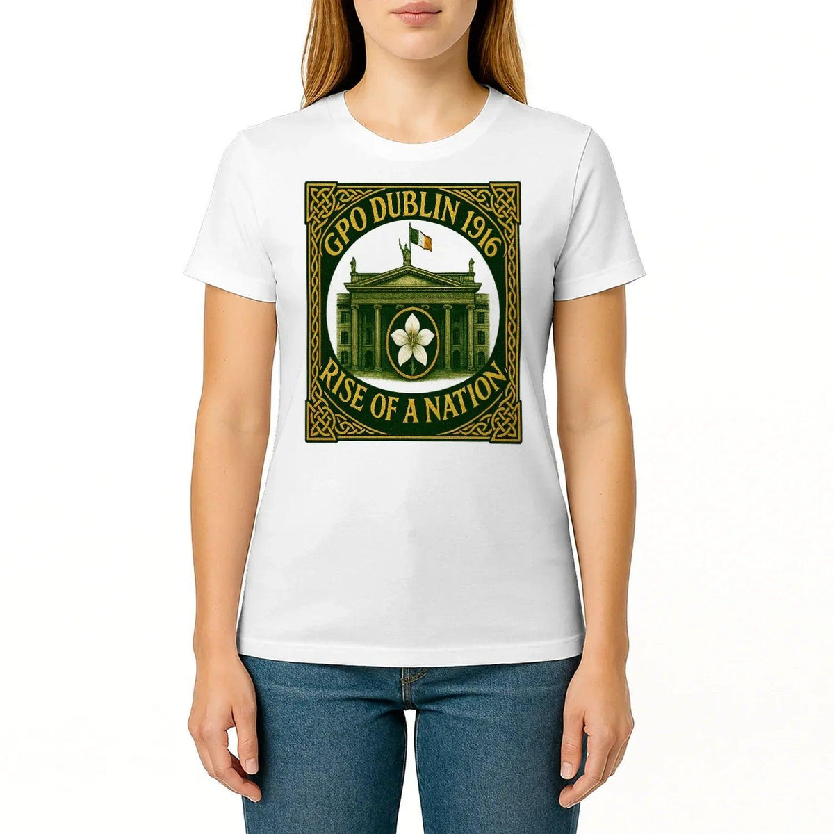 Irish T-Shirt - Heritage GPO Dublin 1916 Tee Green Unisex - Celtic Wolfwear