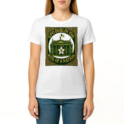Irish T-Shirt - Heritage GPO Dublin 1916 Tee Green Unisex - Celtic Wolfwear