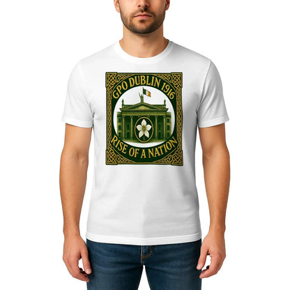 Irish T-Shirt - Heritage GPO Dublin 1916 Tee Green Unisex - Celtic Wolfwear