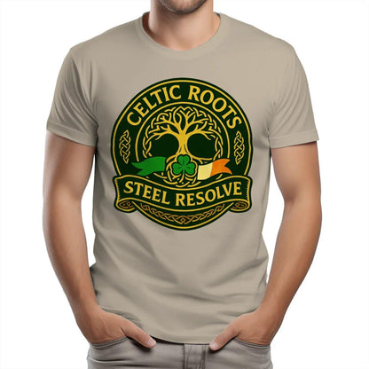 Irish T-Shirt - Heritage Roots Steel Resolve, Unisex - Celtic Wolfwear
