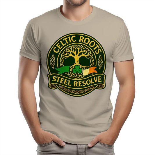 Irish T-Shirt - Heritage Roots Steel Resolve, Unisex - Celtic Wolfwear
