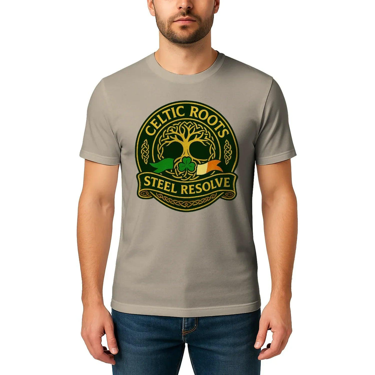 Irish T-Shirt - Heritage Roots Steel Resolve, Unisex - Celtic Wolfwear