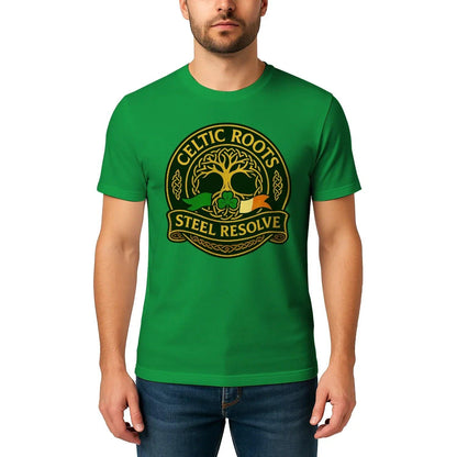 Irish T-Shirt - Heritage Roots Steel Resolve, Unisex - Celtic Wolfwear