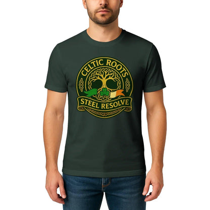 Irish T-Shirt - Heritage Roots Steel Resolve, Unisex - Celtic Wolfwear