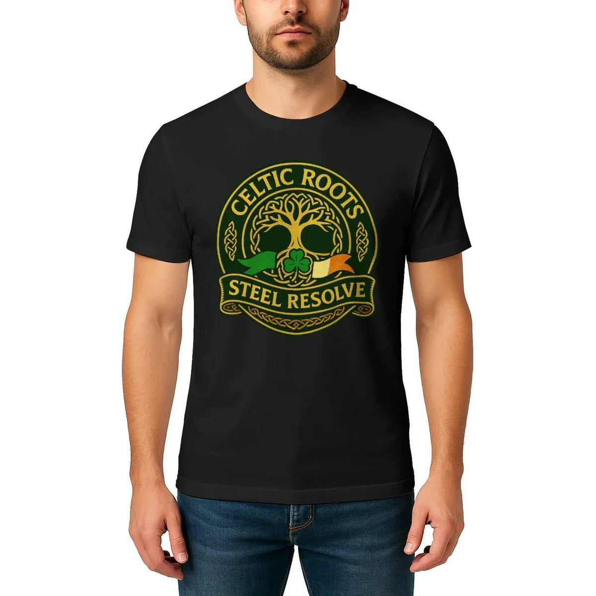 Irish T-Shirt - Heritage Roots Steel Resolve, Unisex - Celtic Wolfwear