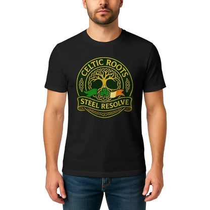 Irish T-Shirt - Heritage Roots Steel Resolve, Unisex - Celtic Wolfwear