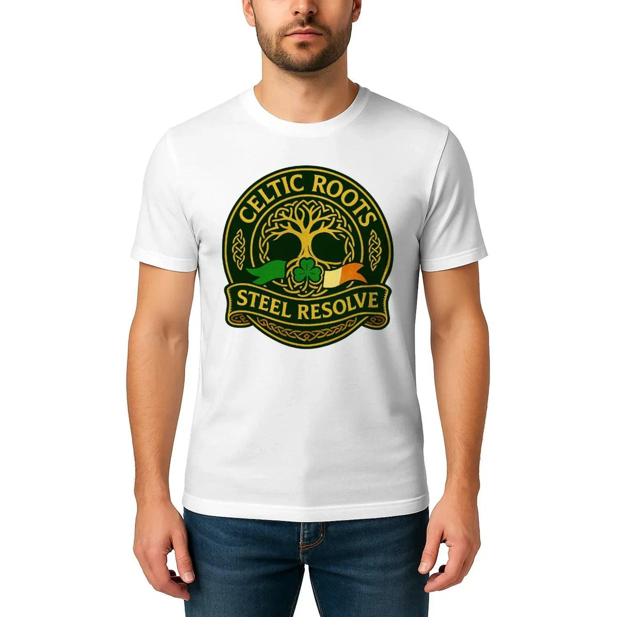 Irish T-Shirt - Heritage Roots Steel Resolve, Unisex - Celtic Wolfwear