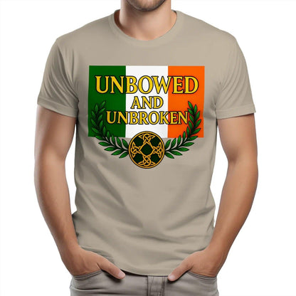 Irish T-Shirt - Heritage Unbowed and Unbroken Crew Tee - Celtic Wolfwear