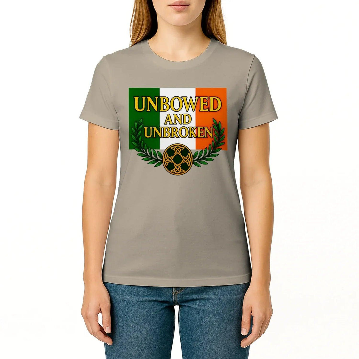 Irish T-Shirt - Heritage Unbowed and Unbroken Crew Tee - Celtic Wolfwear