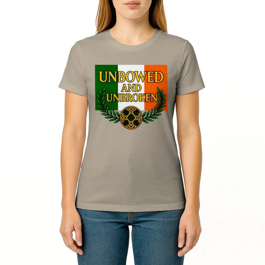 Irish T-Shirt - Heritage Unbowed and Unbroken Crew Tee - Celtic Wolfwear