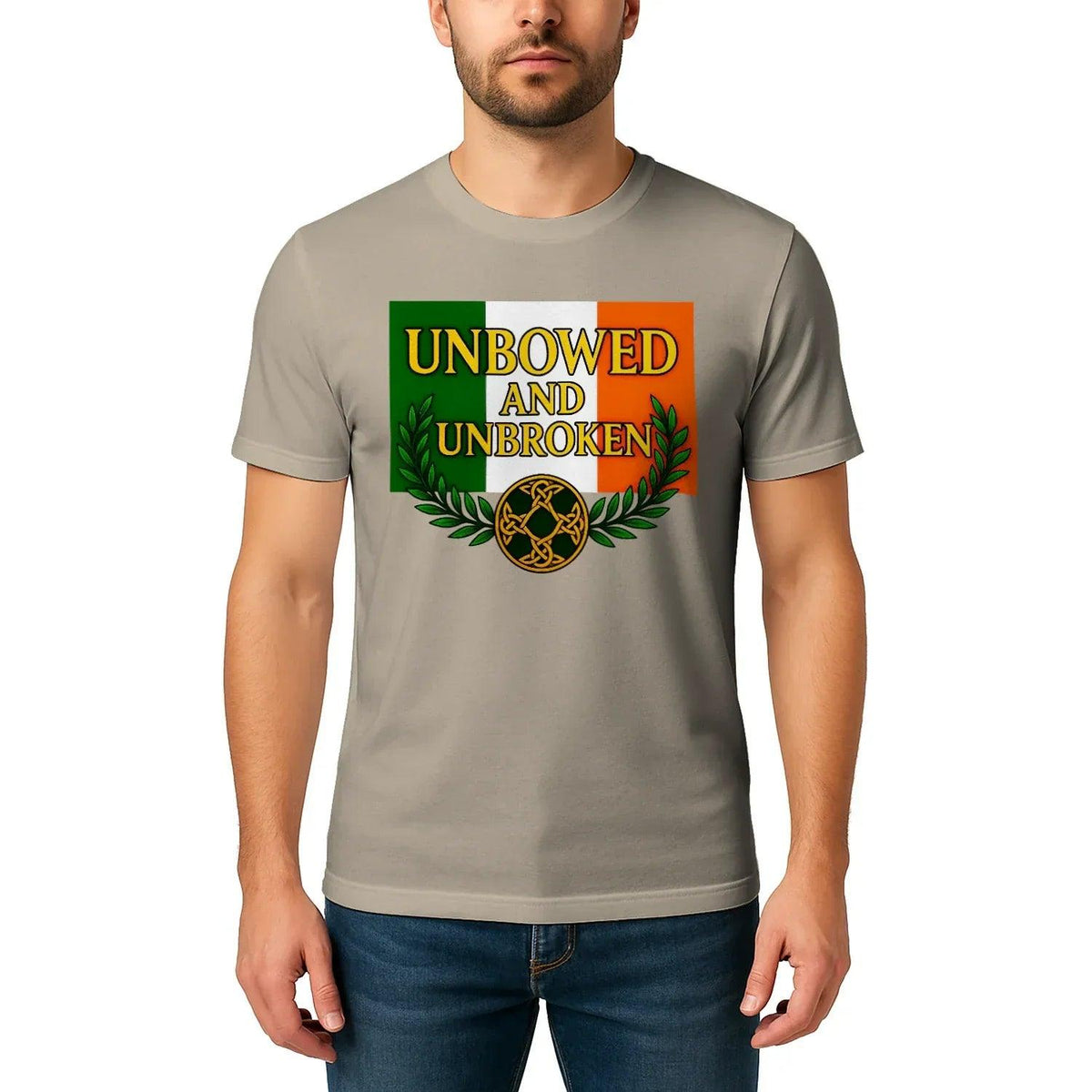 Irish T-Shirt - Heritage Unbowed and Unbroken Crew Tee - Celtic Wolfwear