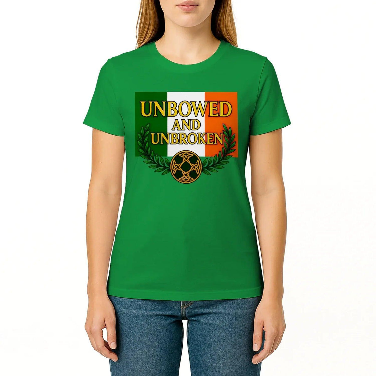 Irish T-Shirt - Heritage Unbowed and Unbroken Crew Tee - Celtic Wolfwear