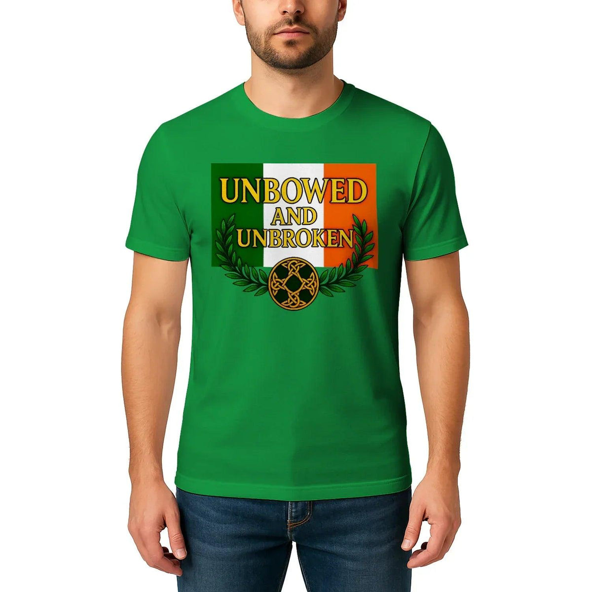 Irish T-Shirt - Heritage Unbowed and Unbroken Crew Tee - Celtic Wolfwear