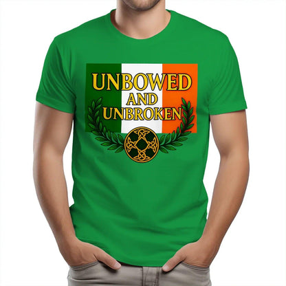 Irish T-Shirt - Heritage Unbowed and Unbroken Crew Tee - Celtic Wolfwear