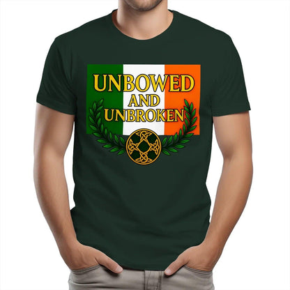 Irish T-Shirt - Heritage Unbowed and Unbroken Crew Tee - Celtic Wolfwear