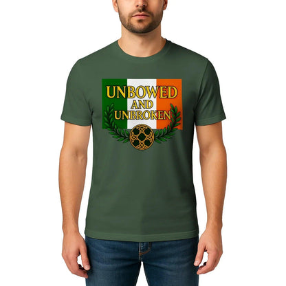 Irish T-Shirt - Heritage Unbowed and Unbroken Crew Tee - Celtic Wolfwear