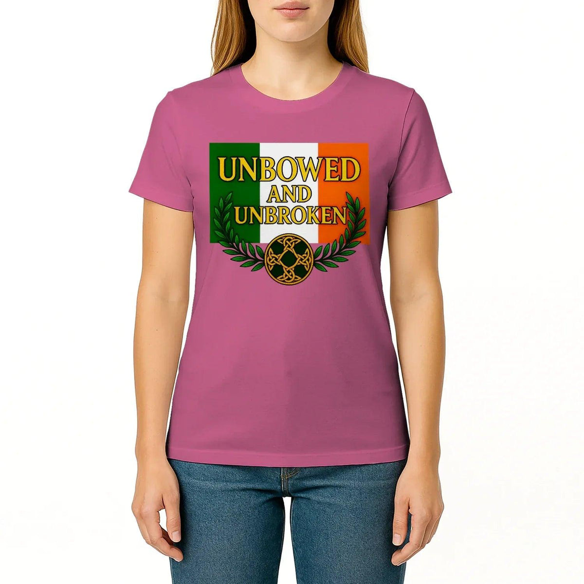 Irish T-Shirt - Heritage Unbowed and Unbroken Crew Tee - Celtic Wolfwear