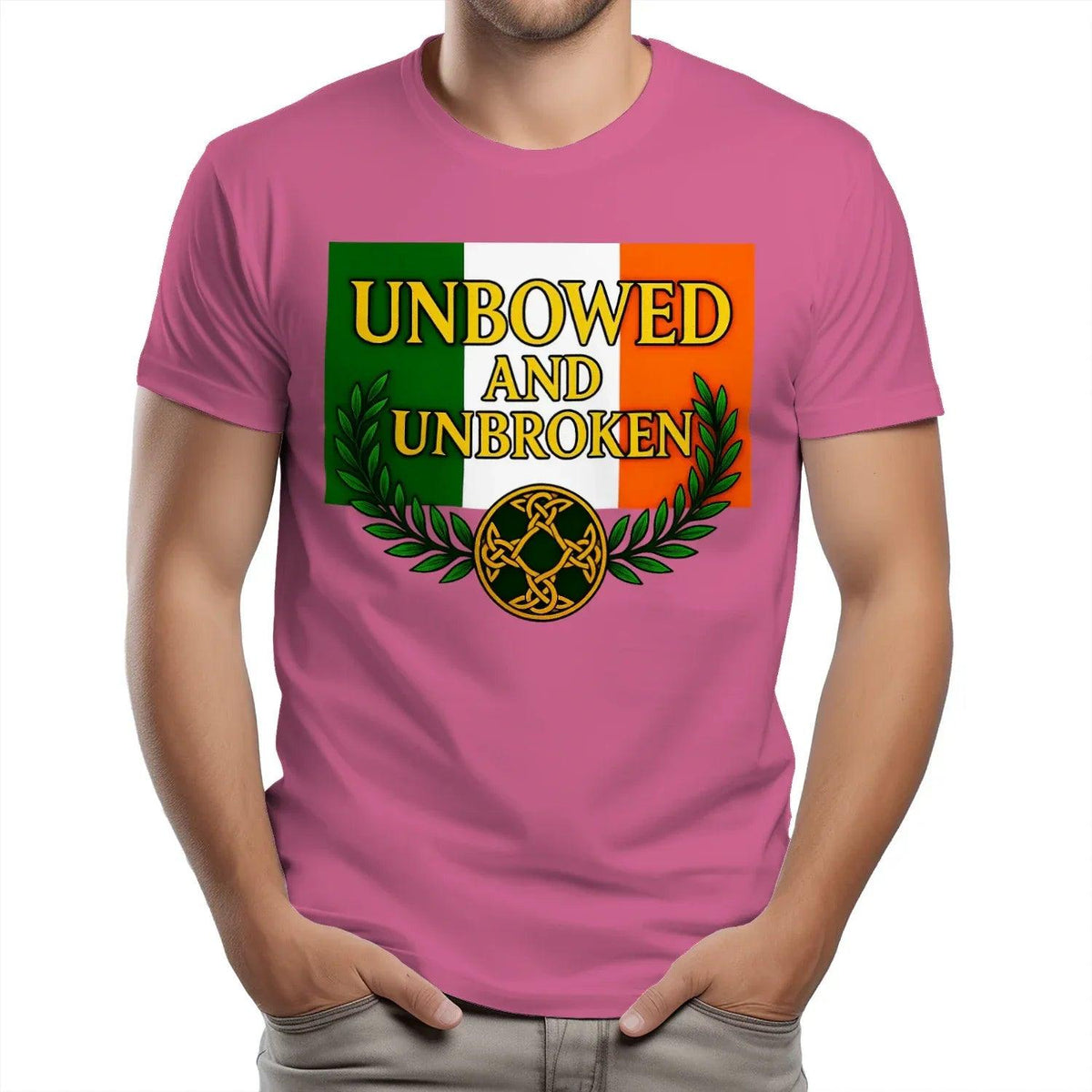 Irish T-Shirt - Heritage Unbowed and Unbroken Crew Tee - Celtic Wolfwear