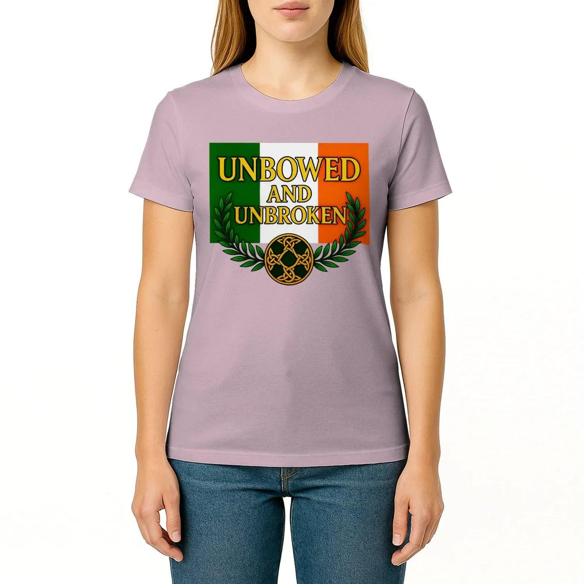 Irish T-Shirt - Heritage Unbowed and Unbroken Crew Tee - Celtic Wolfwear