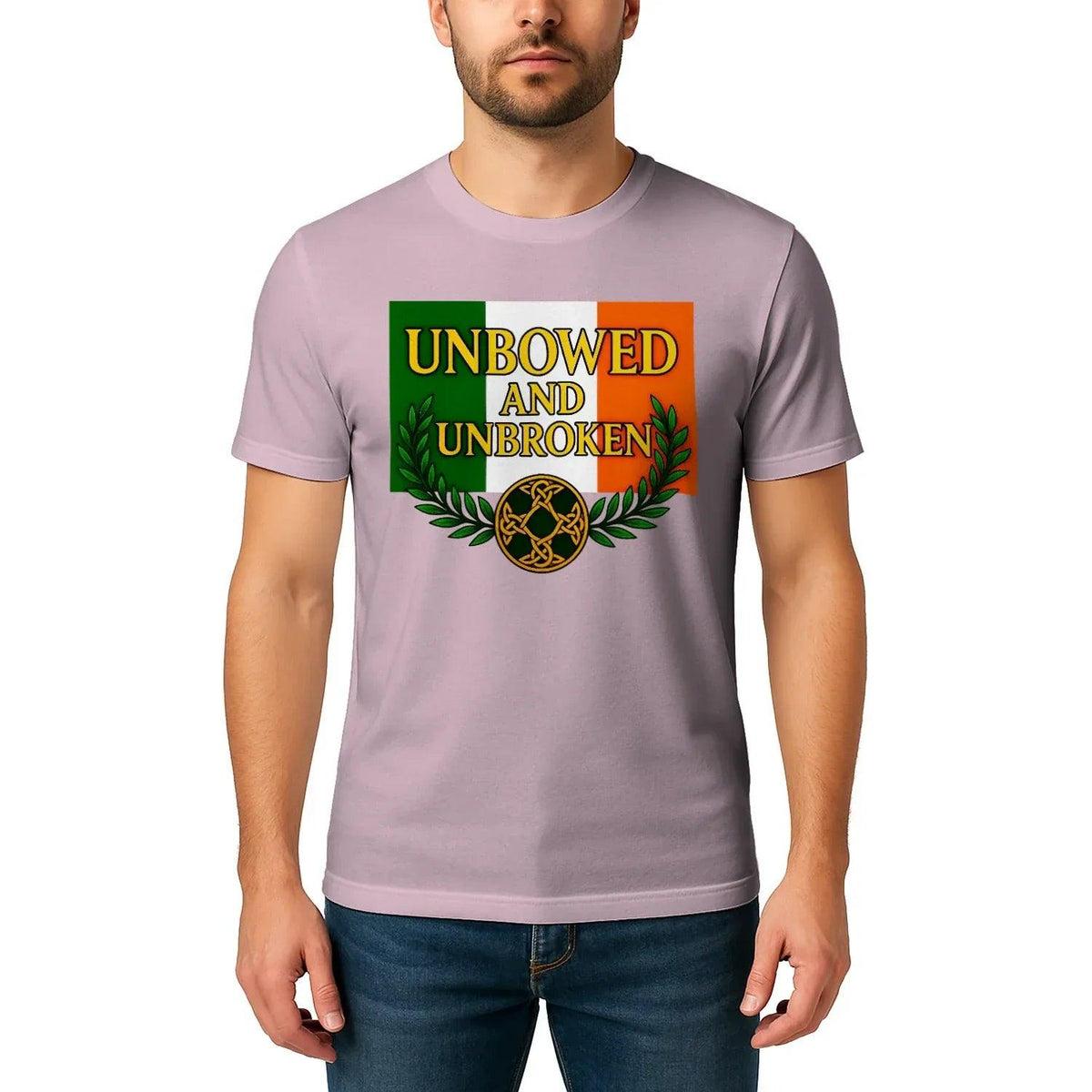 Irish T-Shirt - Heritage Unbowed and Unbroken Crew Tee - Celtic Wolfwear