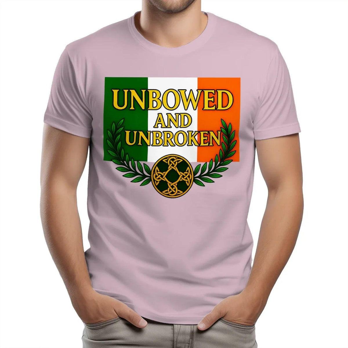 Irish T-Shirt - Heritage Unbowed and Unbroken Crew Tee - Celtic Wolfwear