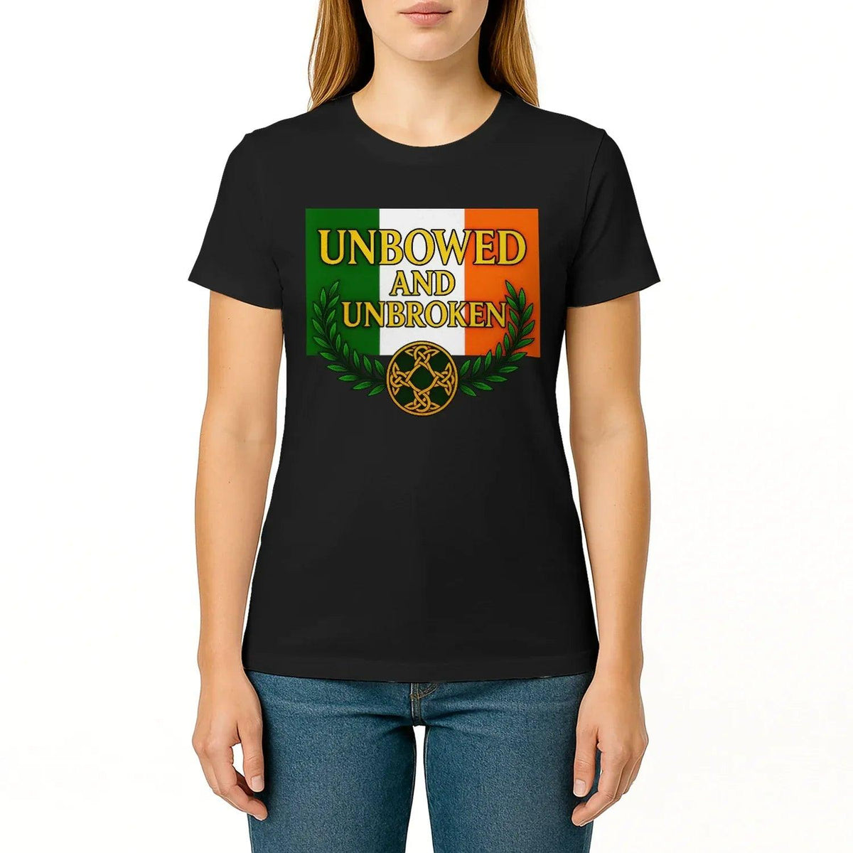 Irish T-Shirt - Heritage Unbowed and Unbroken Crew Tee - Celtic Wolfwear